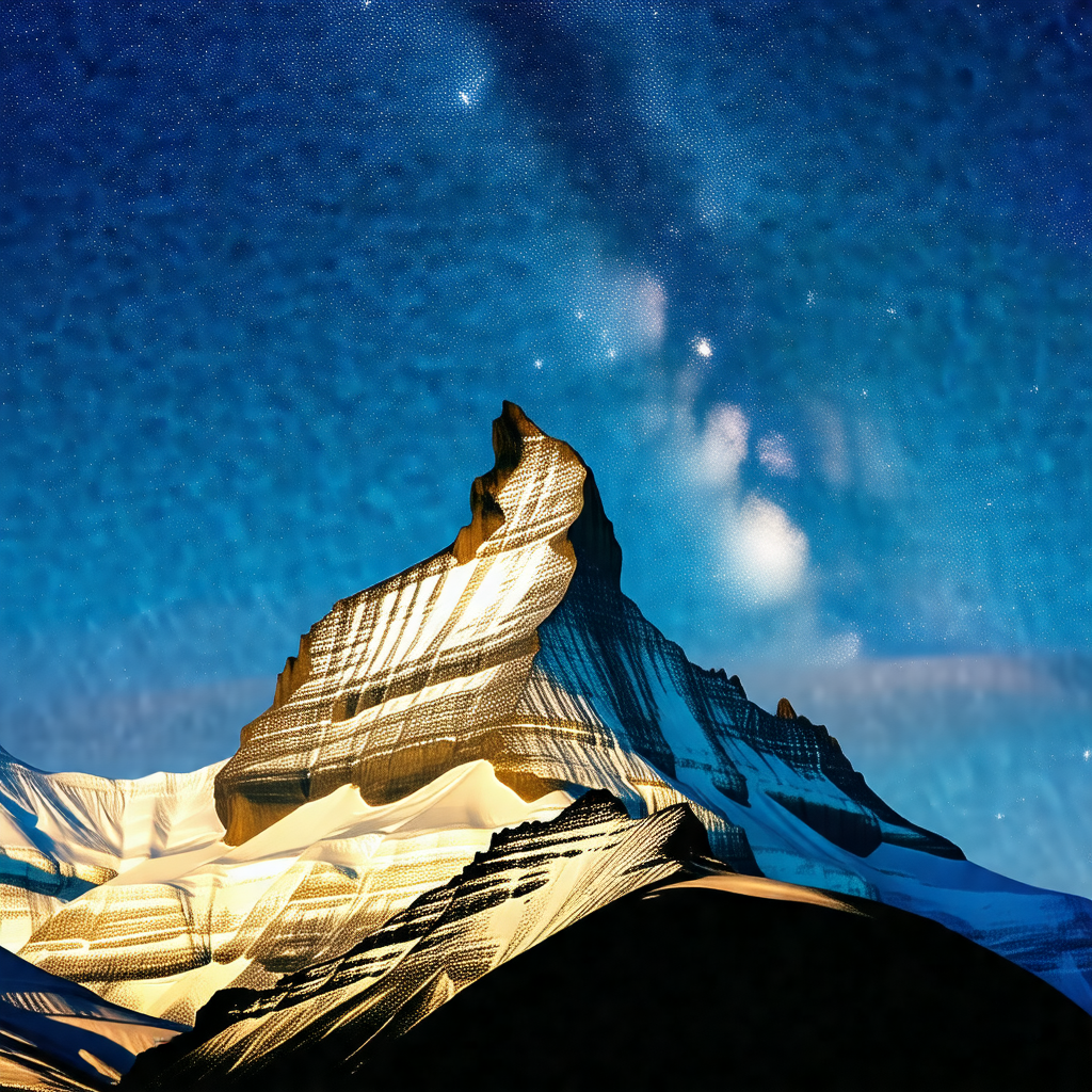 Majestic mountain with a snow-covered peak