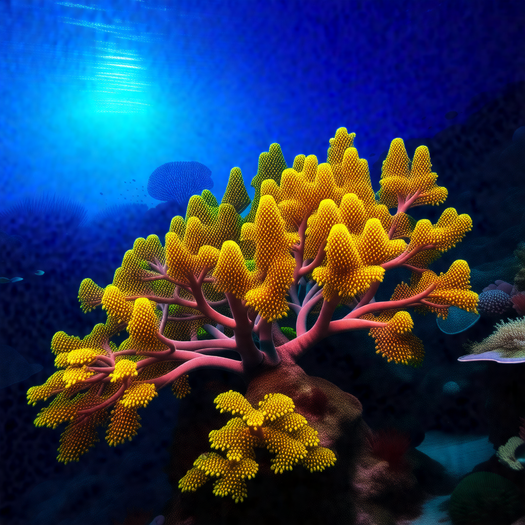 Vibrant coral reef with a variety of colorful coral and s...