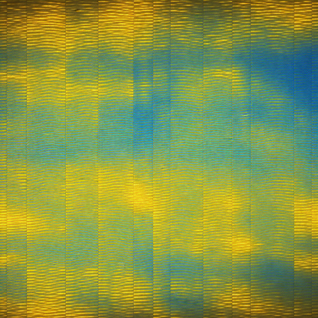 Close-up of a blue and yellow striped pattern