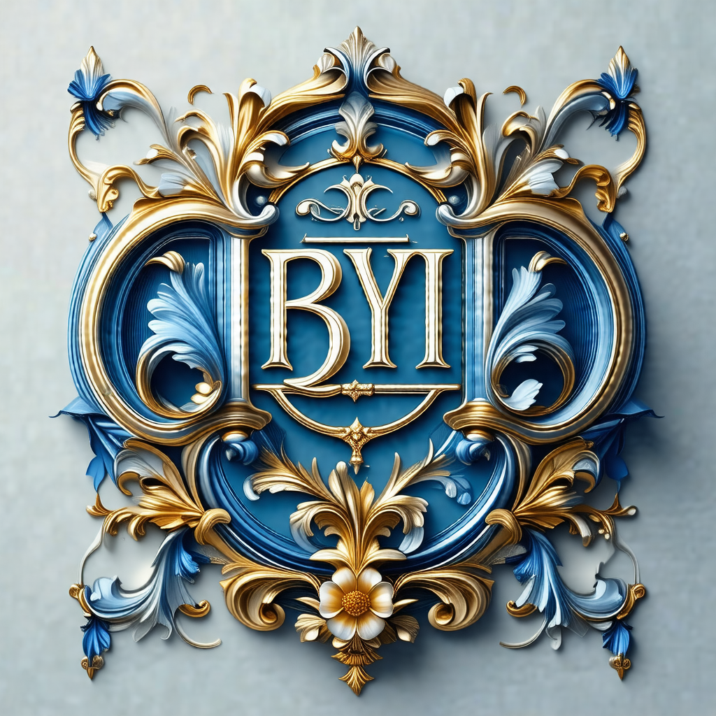Beautifully designed ornate blue and gold decoration