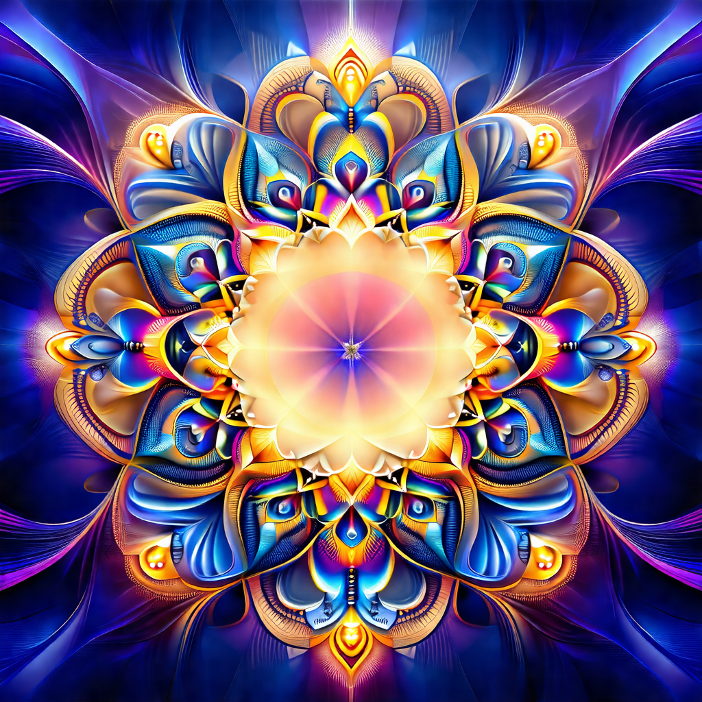 Vibrant and colorful mandala, which is a geometric patter...