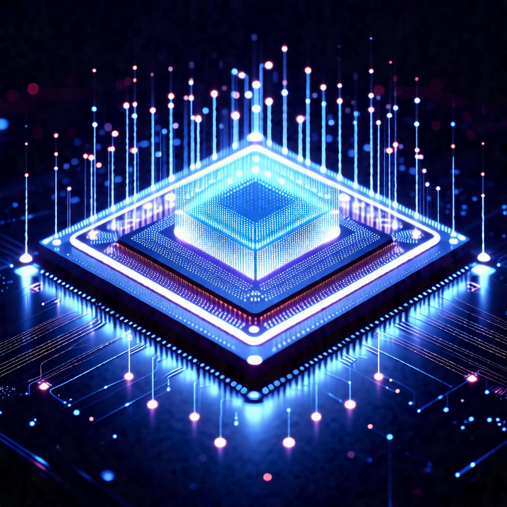 Blue, glowing cube with a holographic appearance