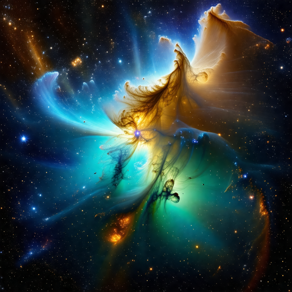 Beautiful and colorful nebula, which is a cloud of gas an...