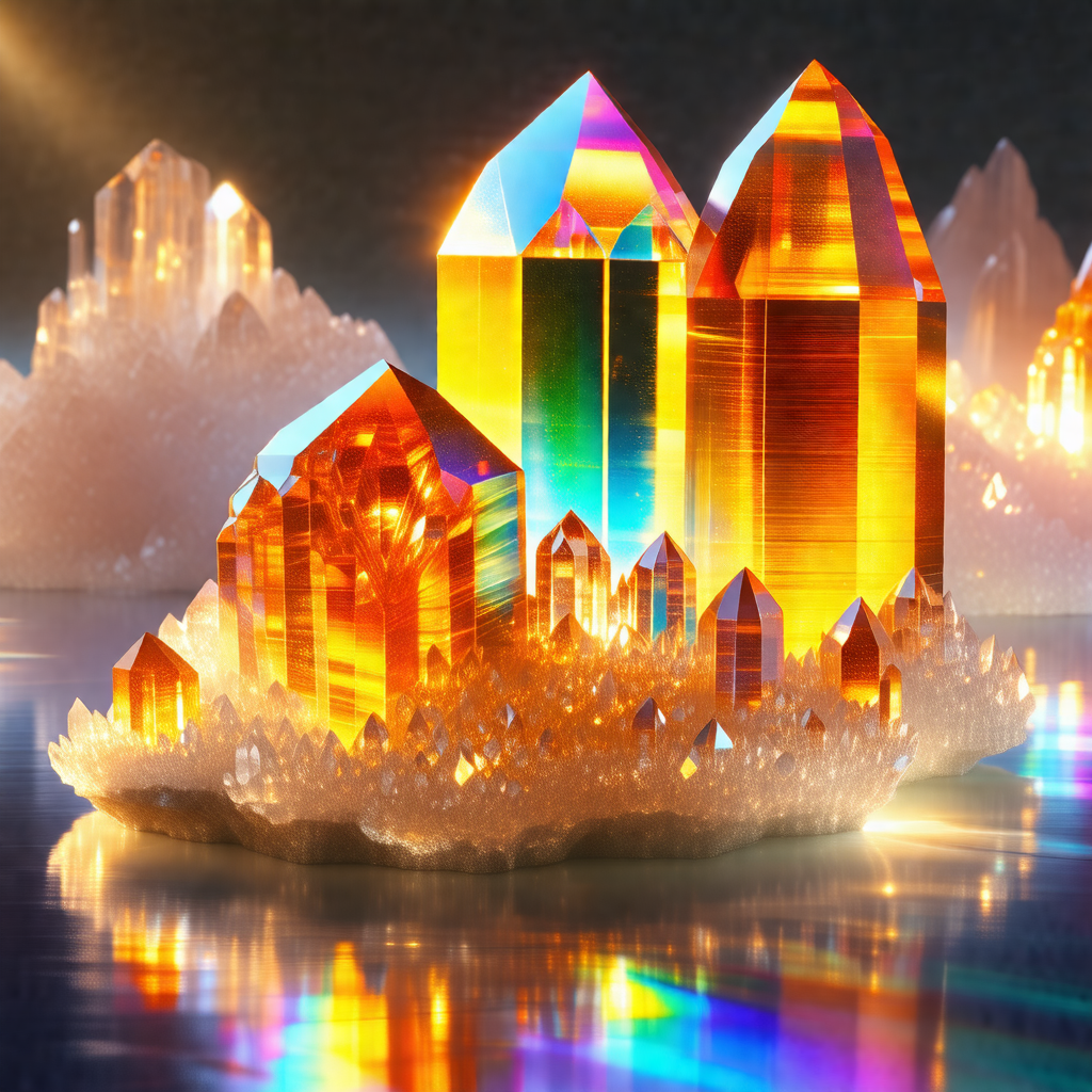 Beautifully crafted crystal sculpture of a mountain with ...