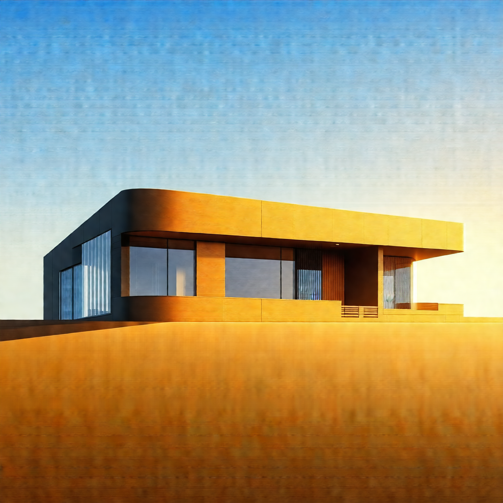 Large, modern-looking house situated on a hill