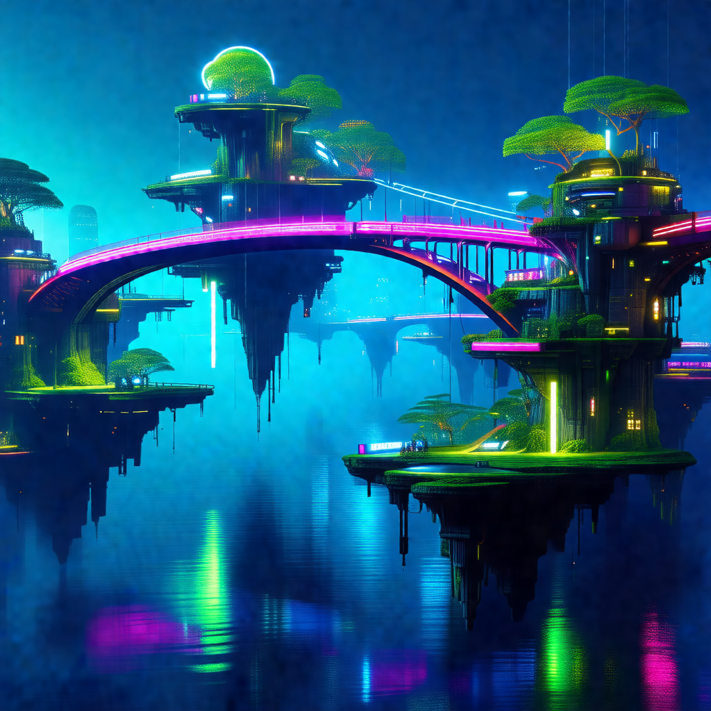 Colorful and imaginative depiction of a futuristic city f...