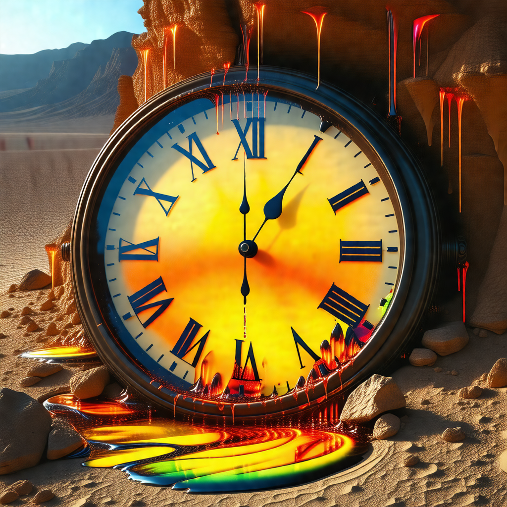 Large, colorful clock with a unique design