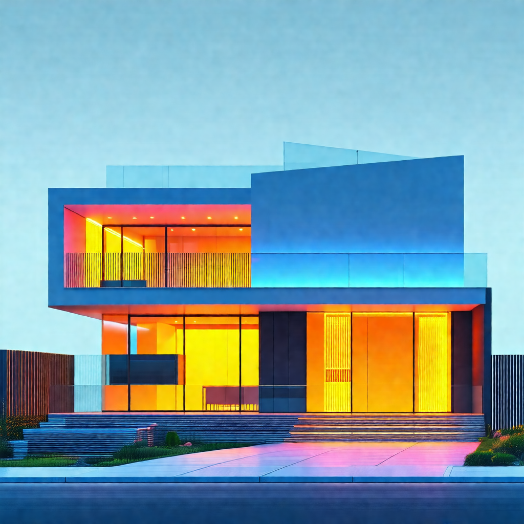 Large, modern-looking house with a unique design