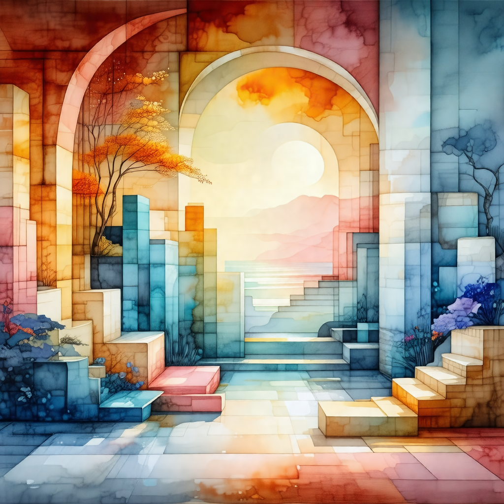 Painting of a beautiful garden with a variety of flowers ...