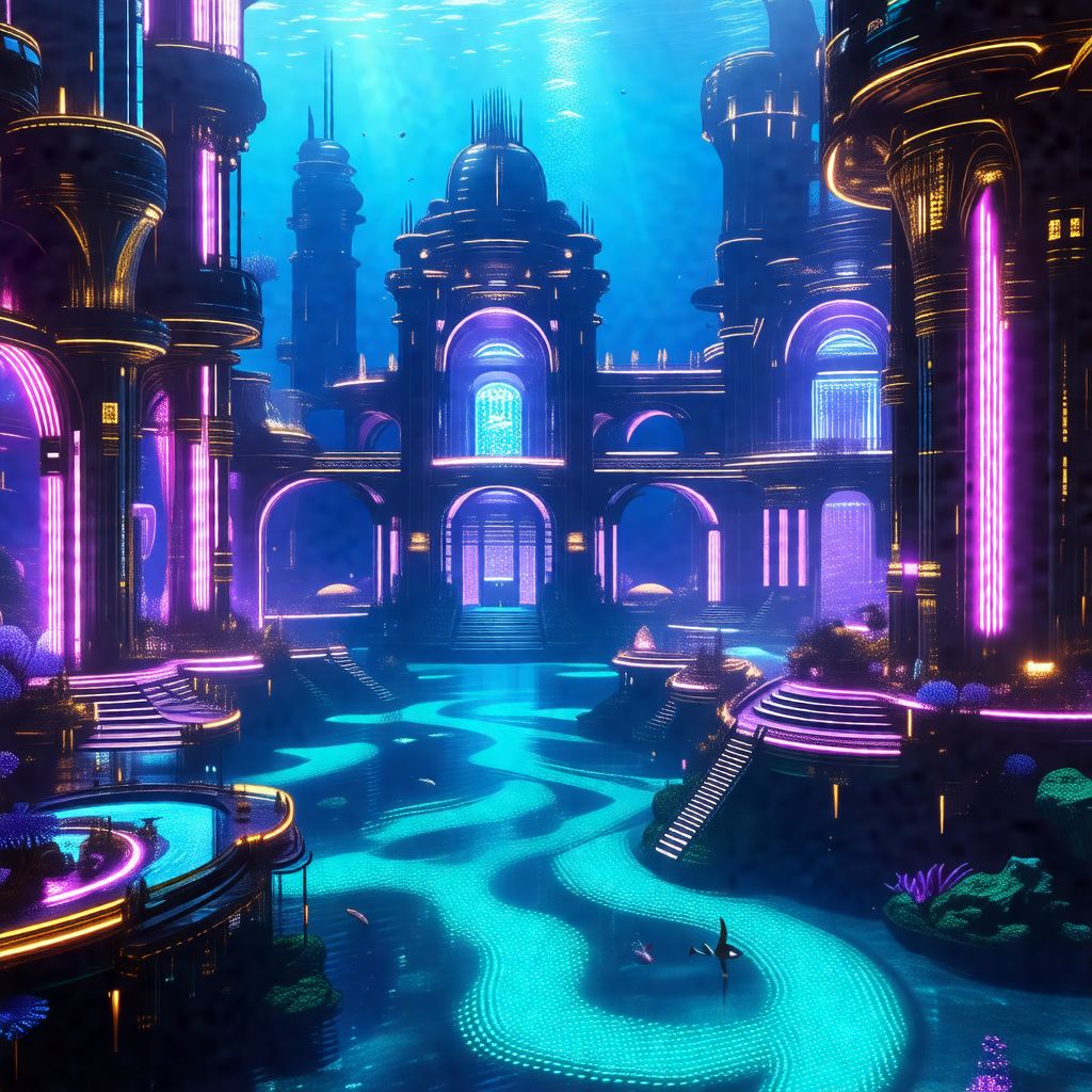 Computer-generated (cgi) depiction of a futuristic underw...