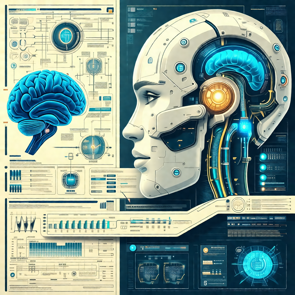 Colorful and detailed illustration of a human head, with ...