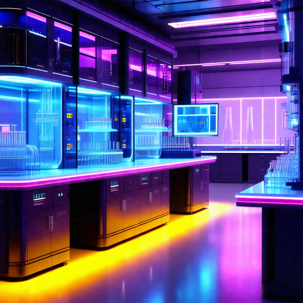 Large, well-lit laboratory with a variety of equipment an...