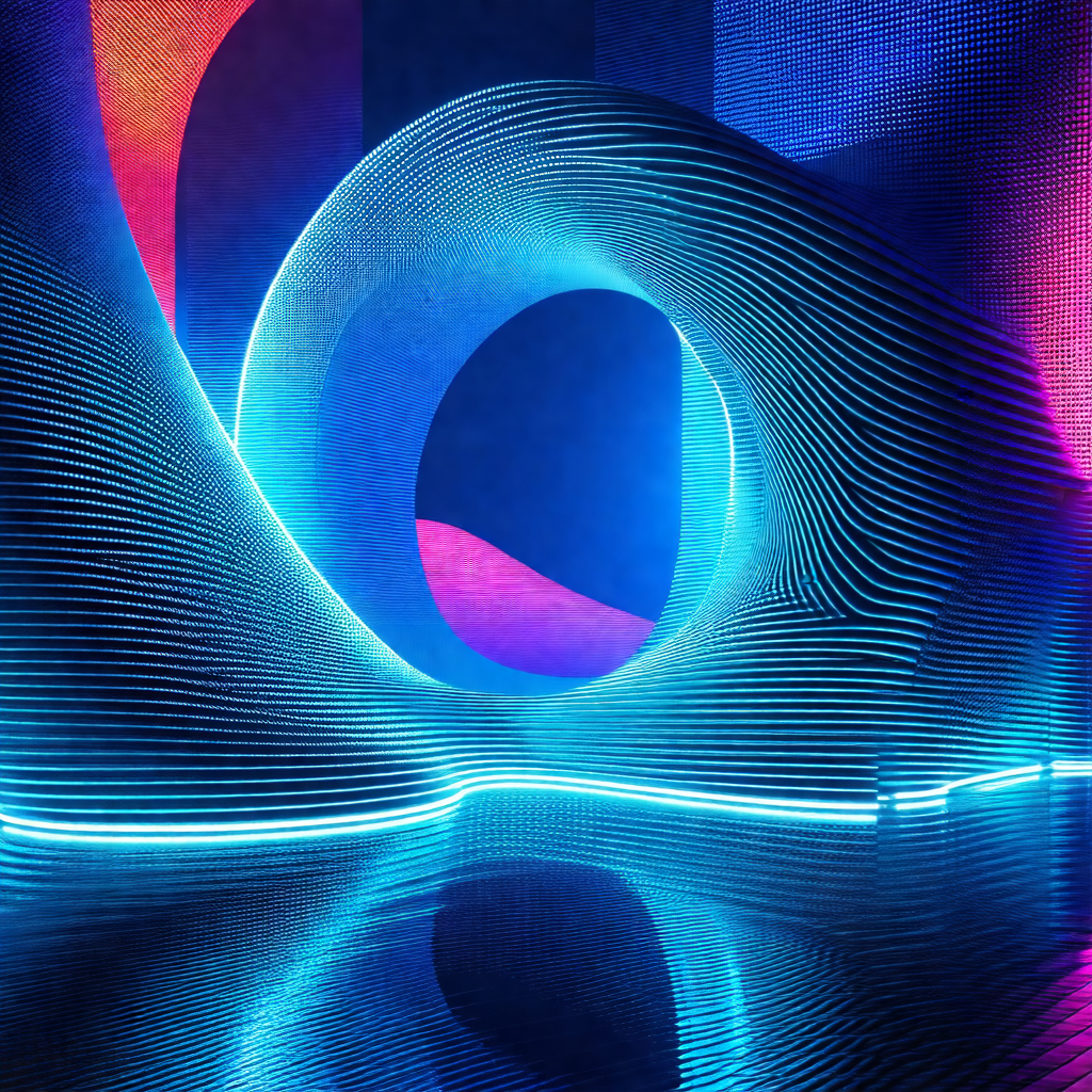 Large, curved, blue structure that appears to be a tunnel...