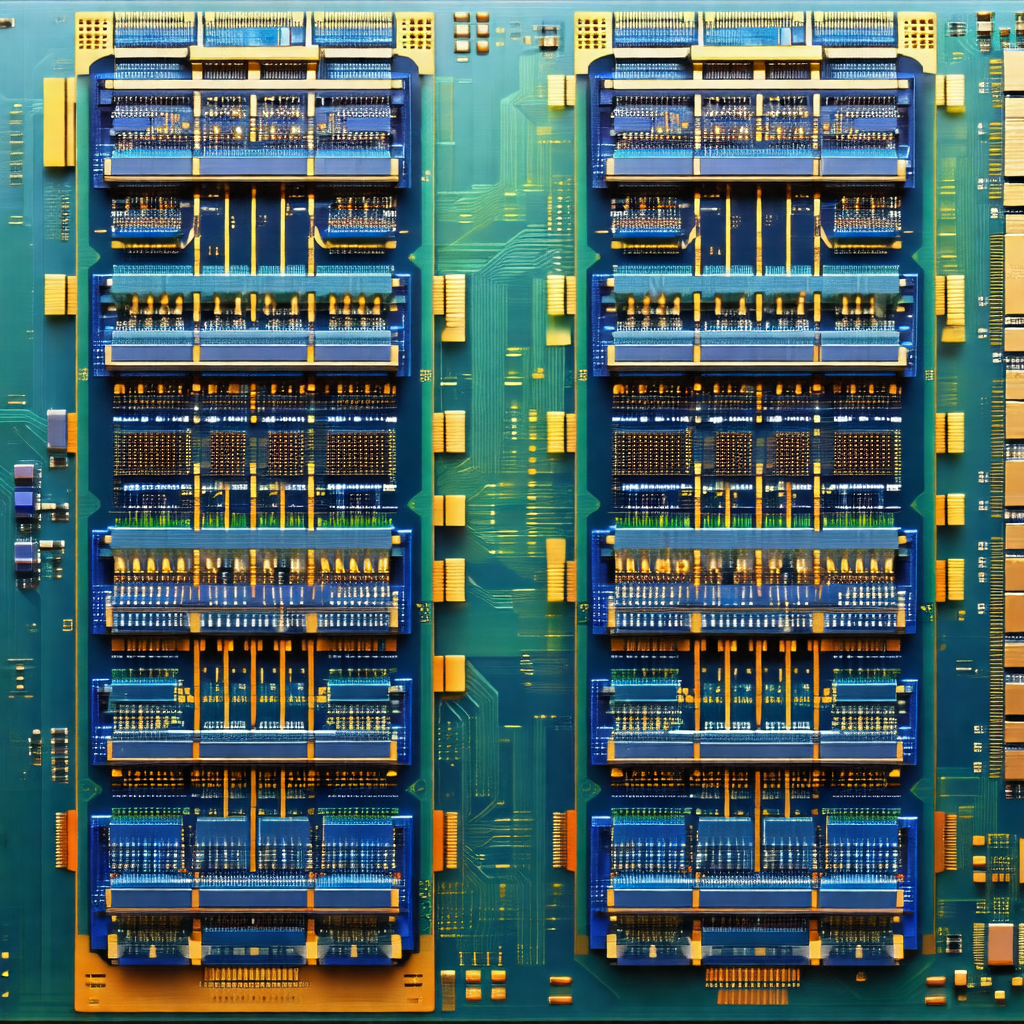 Close-up of a computer circuit board with a blue background