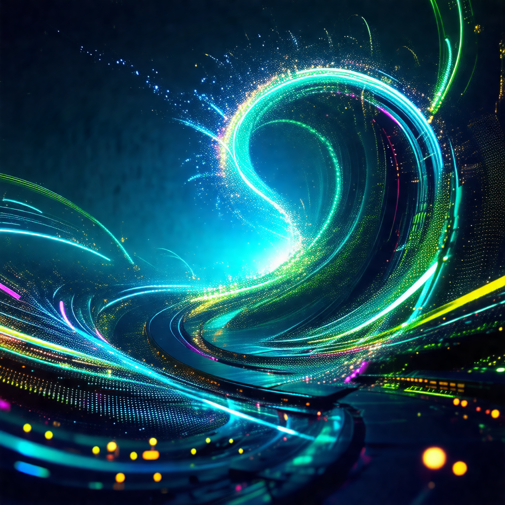 Colorful and vibrant display of a neon-lit spiral