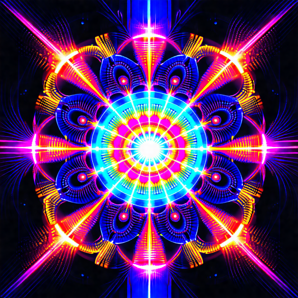 Vibrant, colorful, and abstract design that resembles a f...