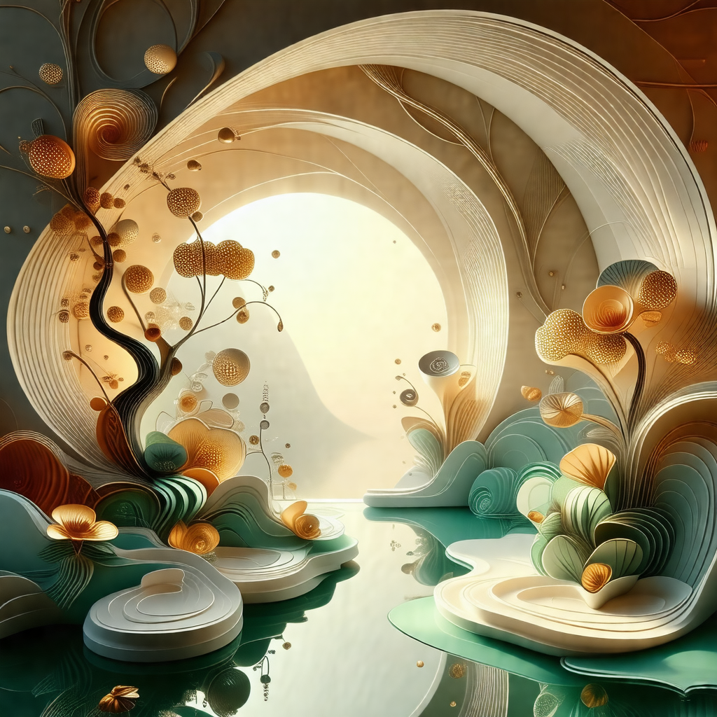 Beautifully designed scene with a large book as the centr...