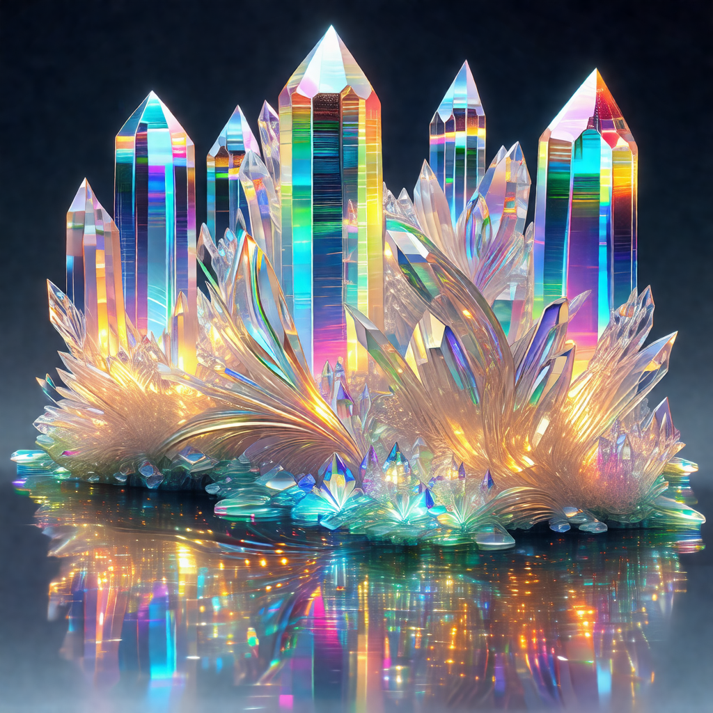 Beautifully crafted crystal sculpture of a flower, with i...
