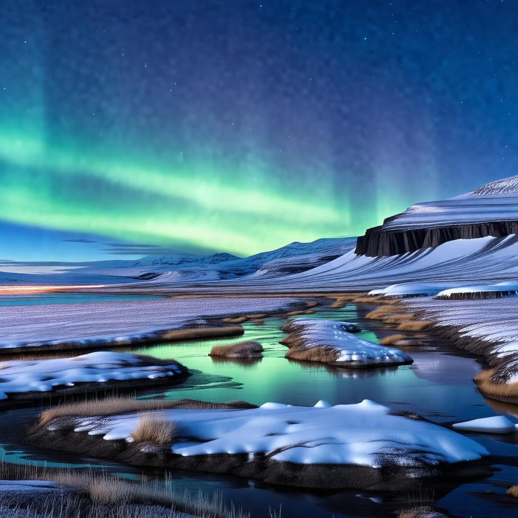 Captures a serene night scene with a beautiful view of th...