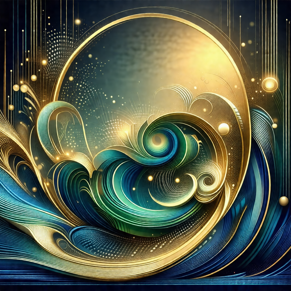 Large, colorful wave with a golden hue