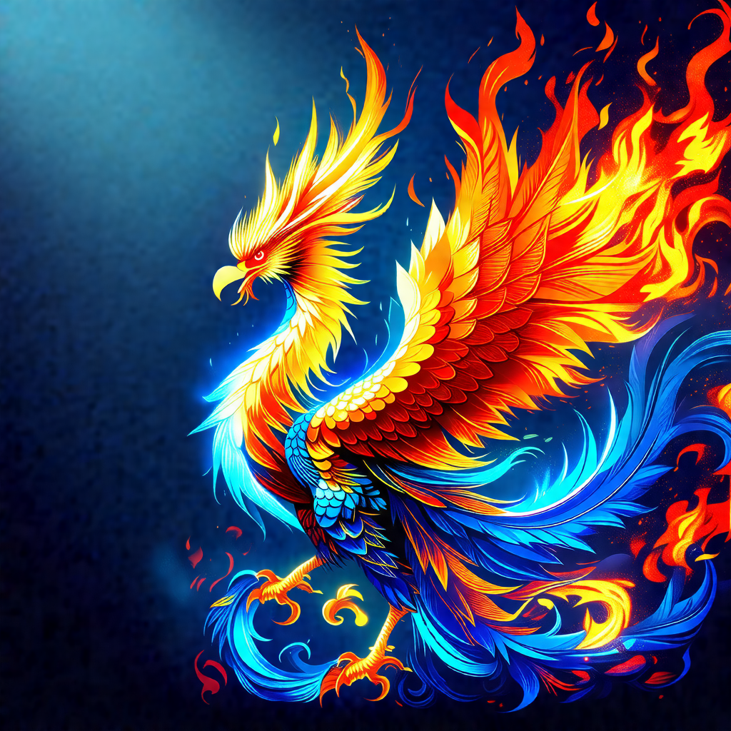 Colorful, blue and orange bird with a long tail