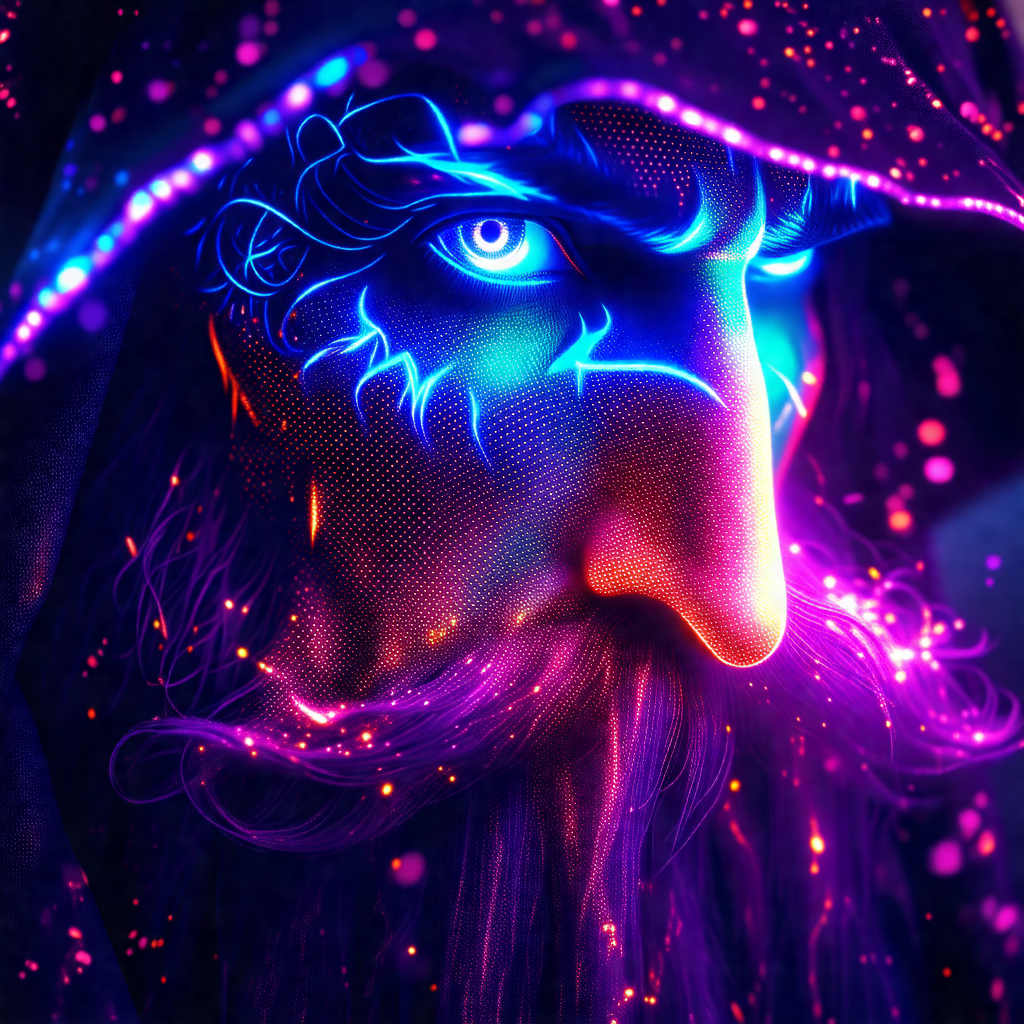 Man with a long beard and a purple hooded robe