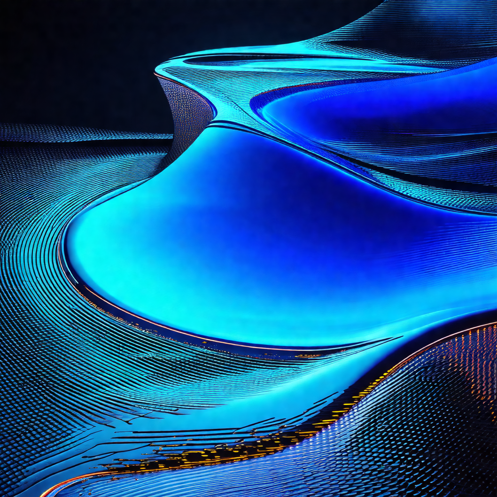 Blue and white painting of a river
