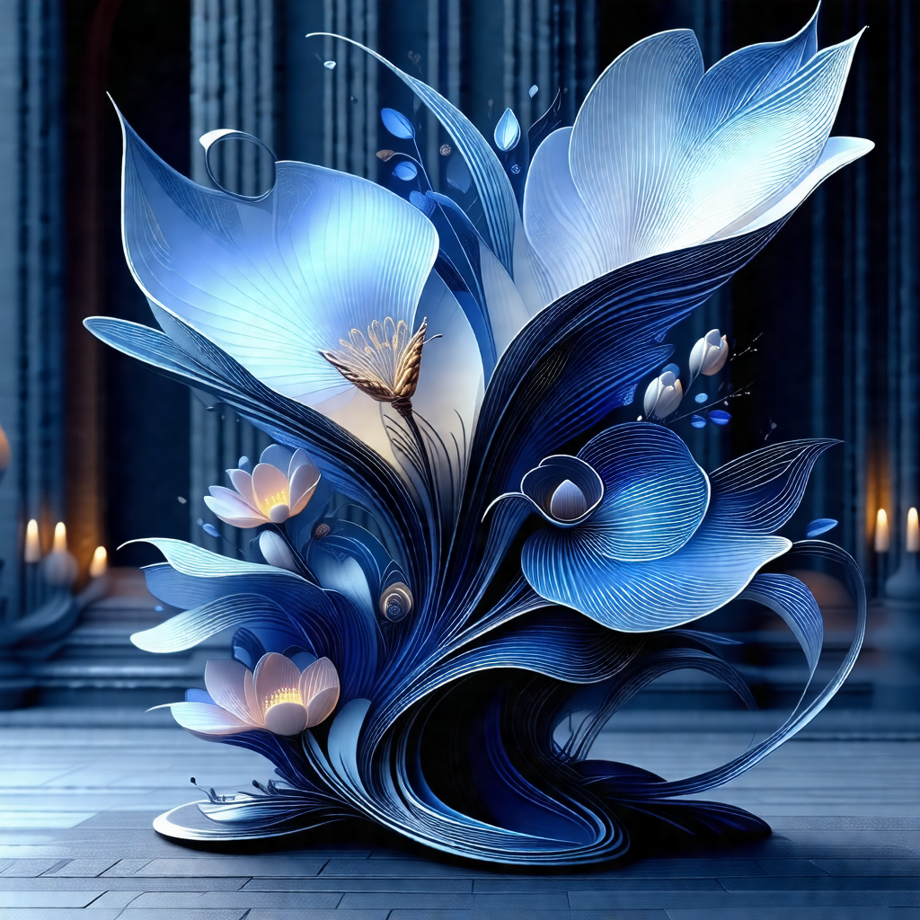 Large, intricate, and colorful flower sculpture made of m...