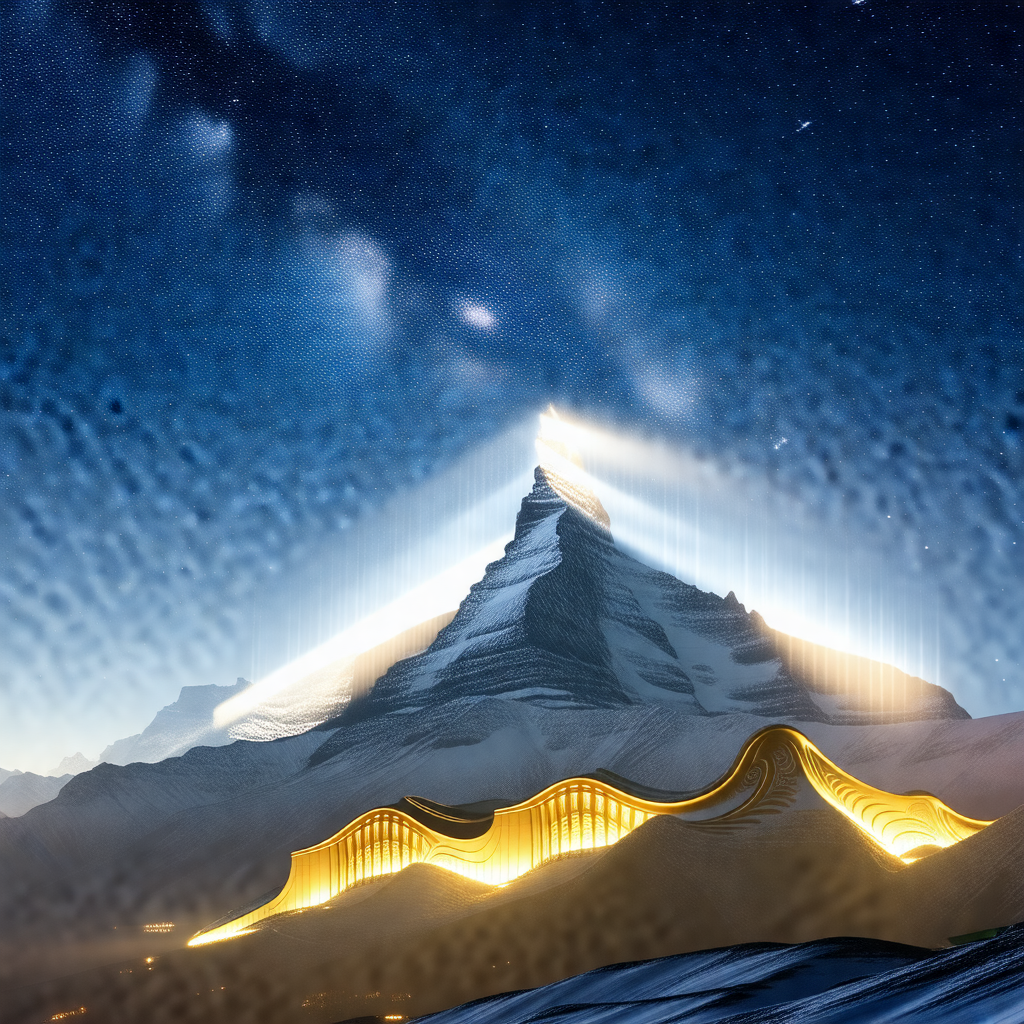 Majestic mountain with a stunning view of the sky