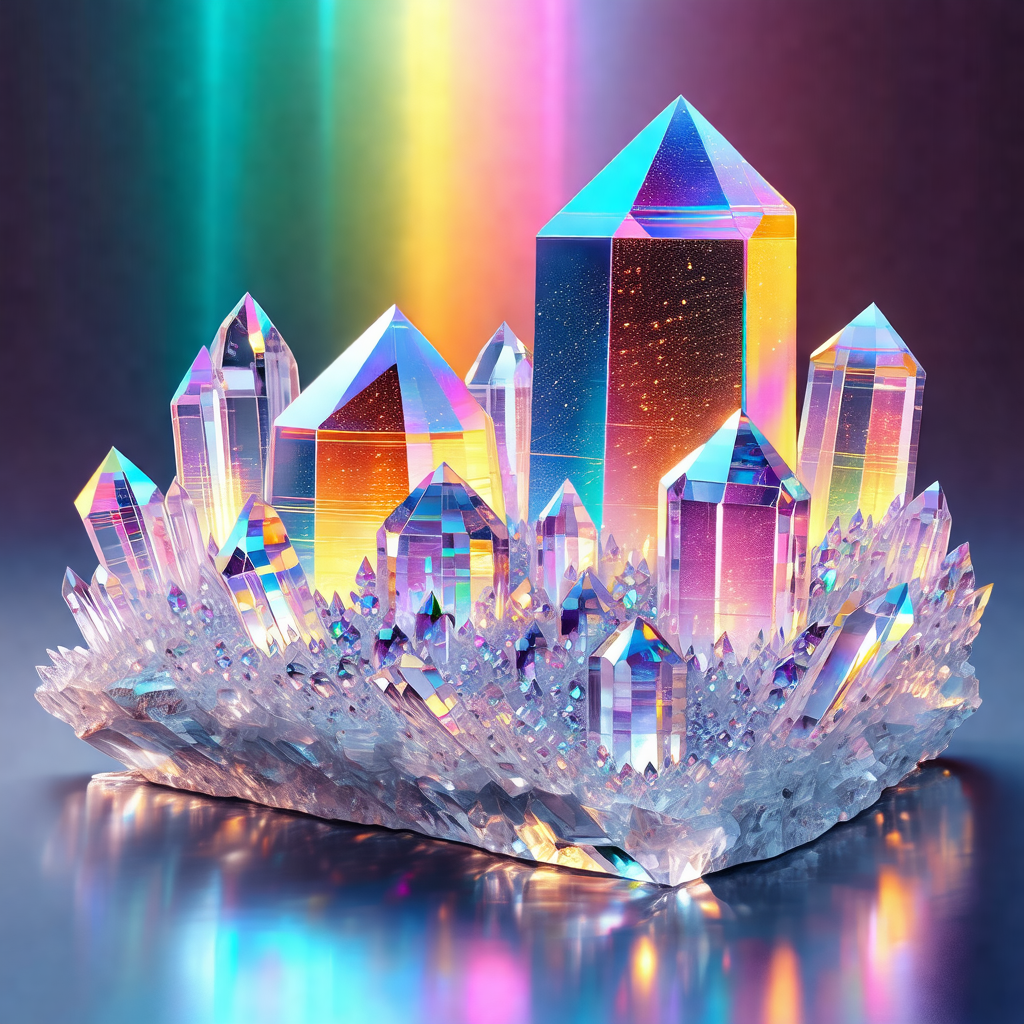 Large, colorful crystal structure that resembles a crown