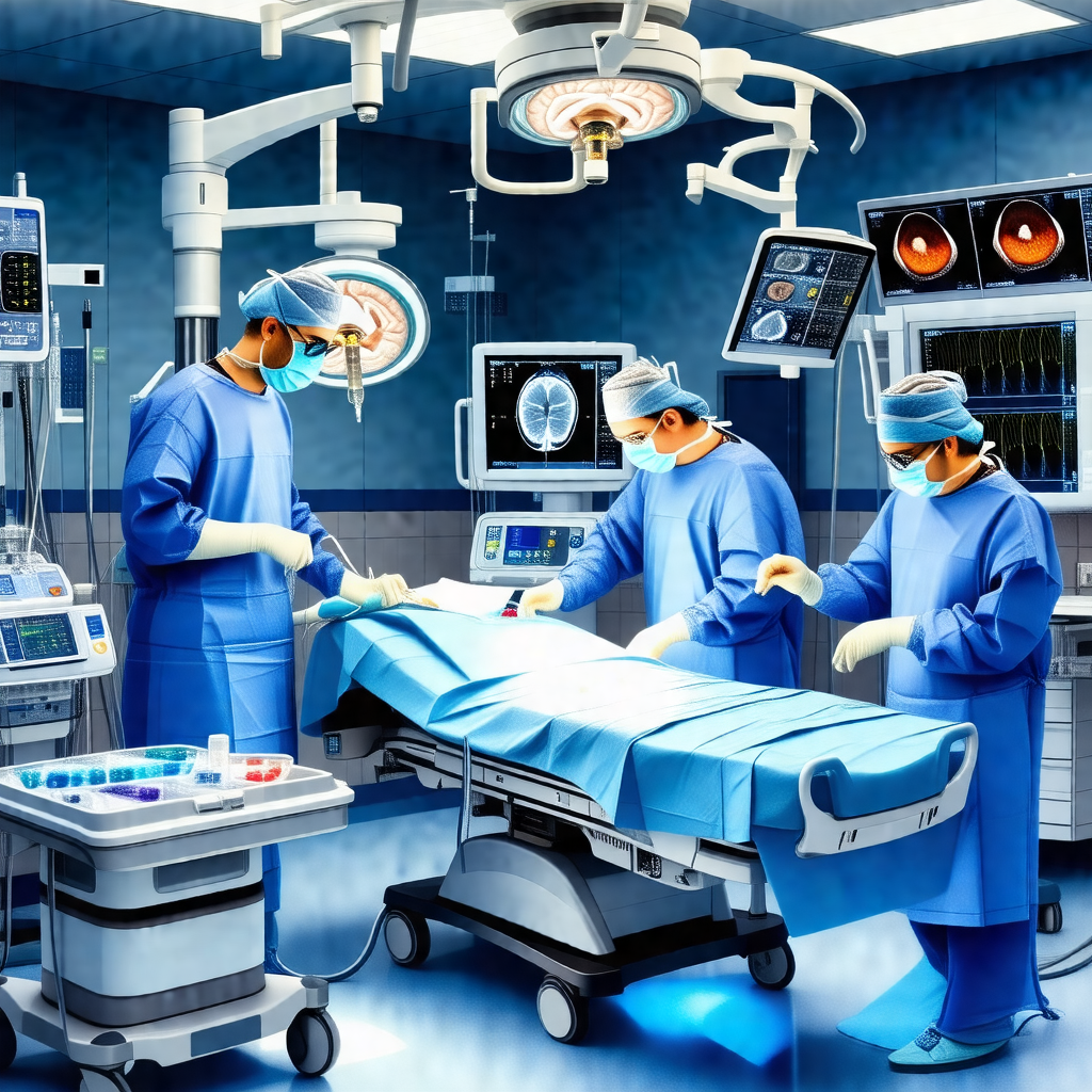 Group of doctors is working together in a hospital room