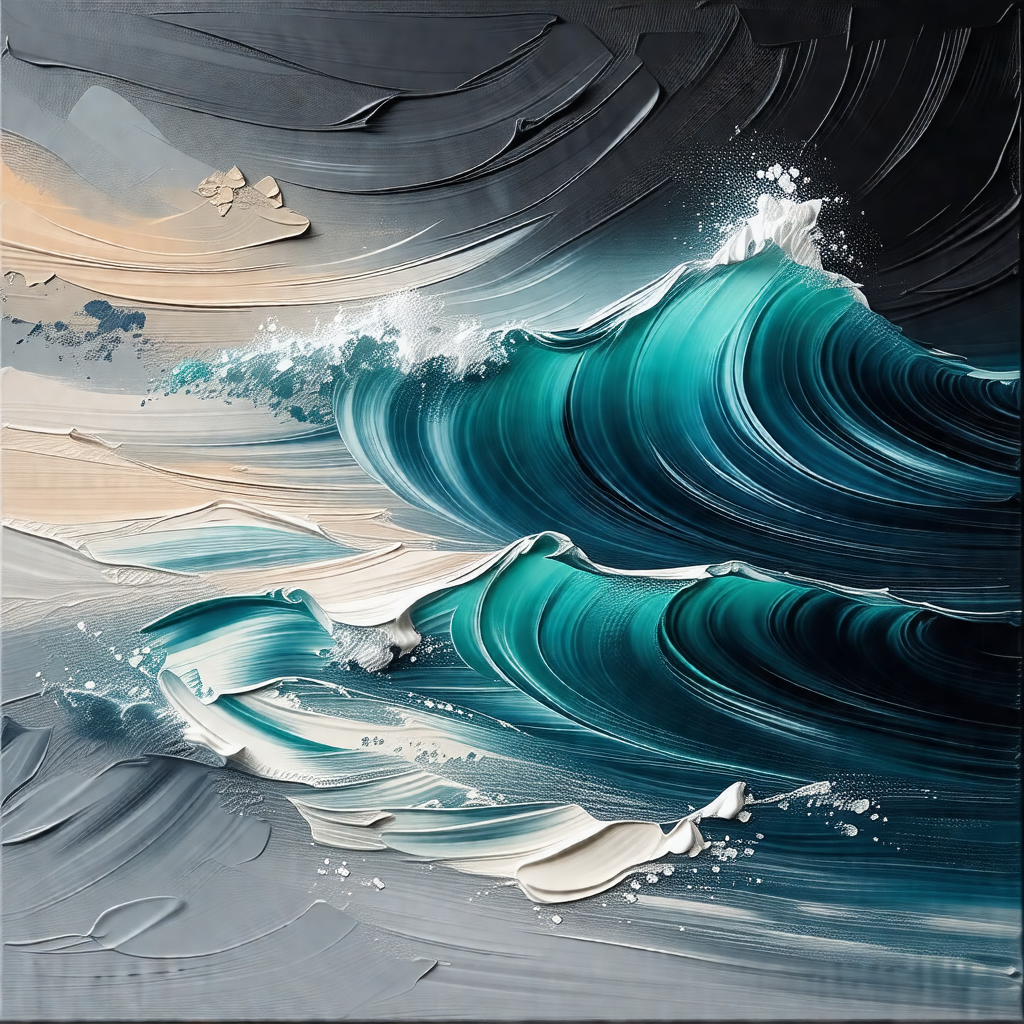 Large wave crashing into the ocean, creating a dramatic s...