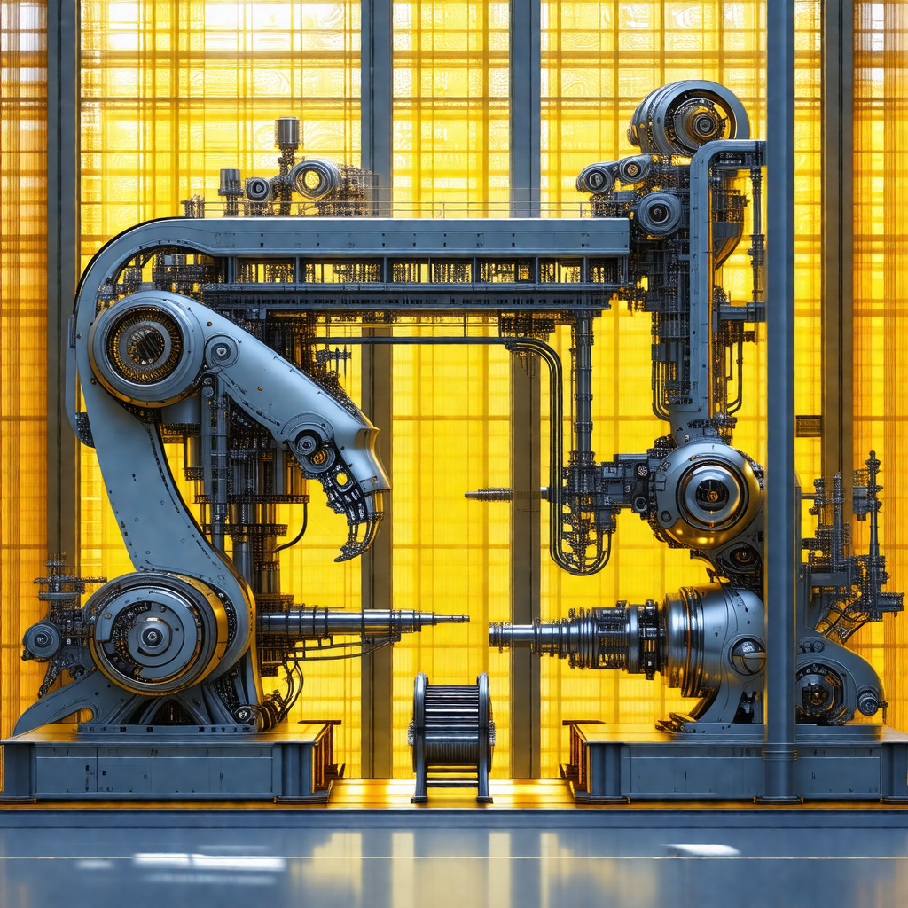 Large industrial machine with a metal frame and a lot of ...