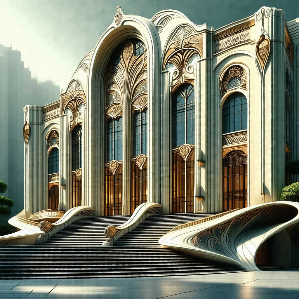 Large, ornate building with a grand staircase leading up ...