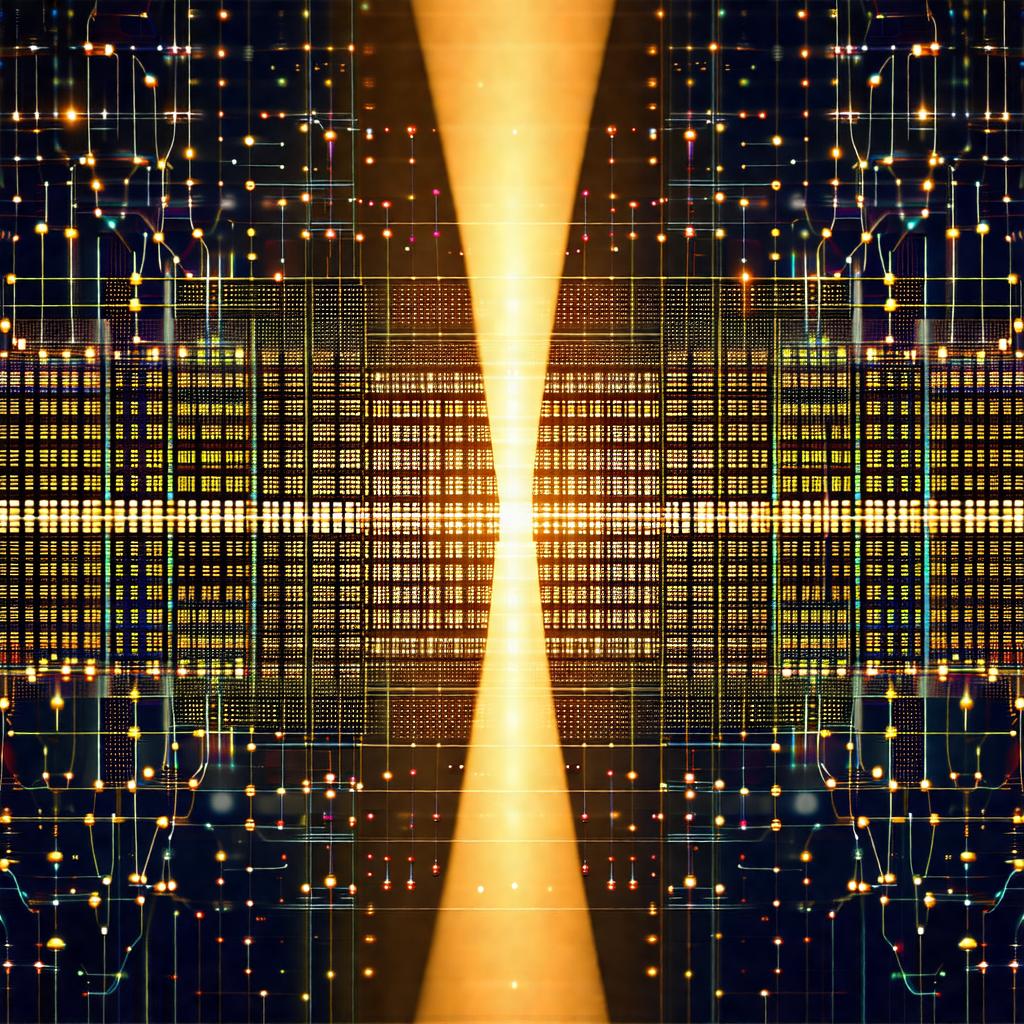 Close-up of a computer screen, displaying a bright yellow...