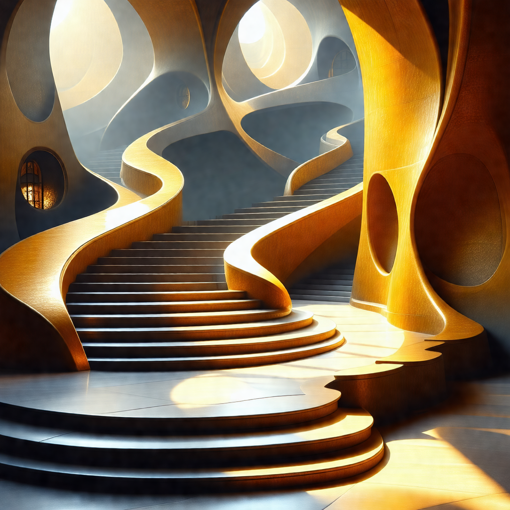 Staircase in a building, with a total of 12 steps