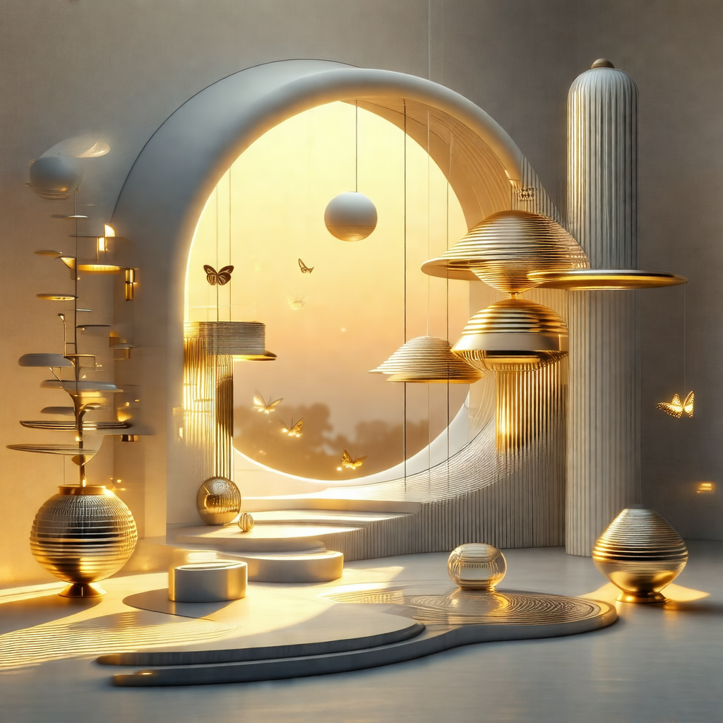 Room with a large, round window that allows sunlight to s...