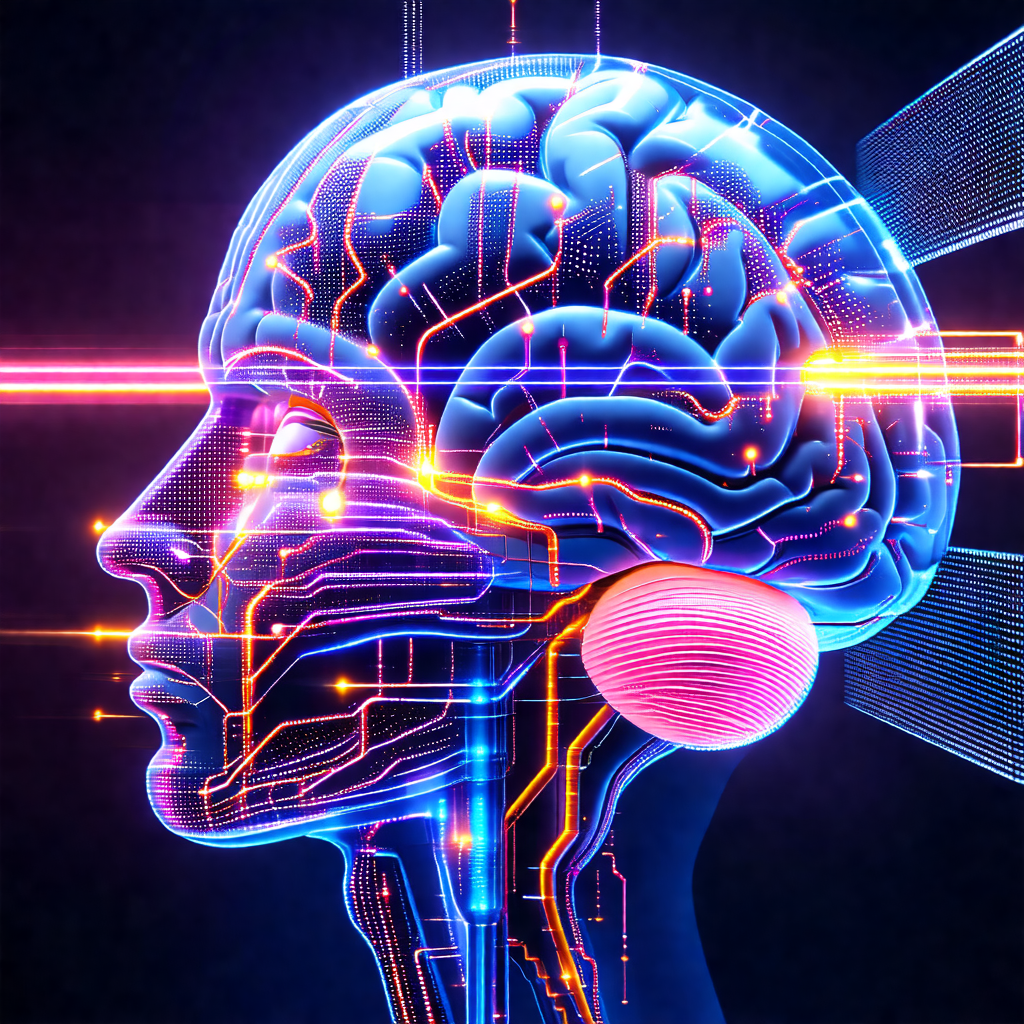 3d computer-generated illustration of a human head, focus...