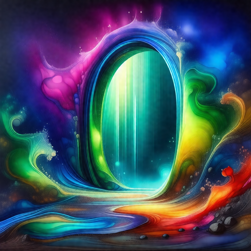Vibrant and colorful painting of a doorway