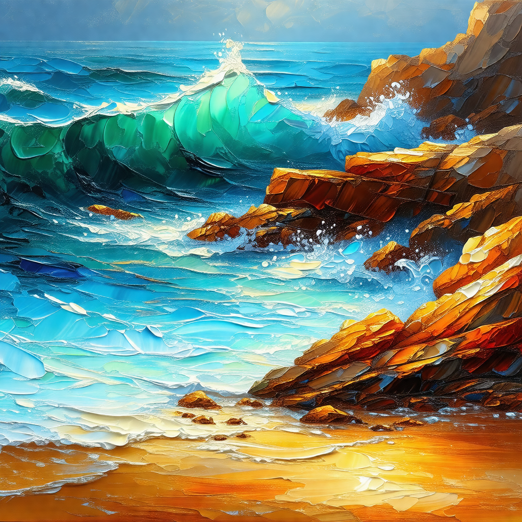 Beautiful beach scene with a large body of water, likely ...