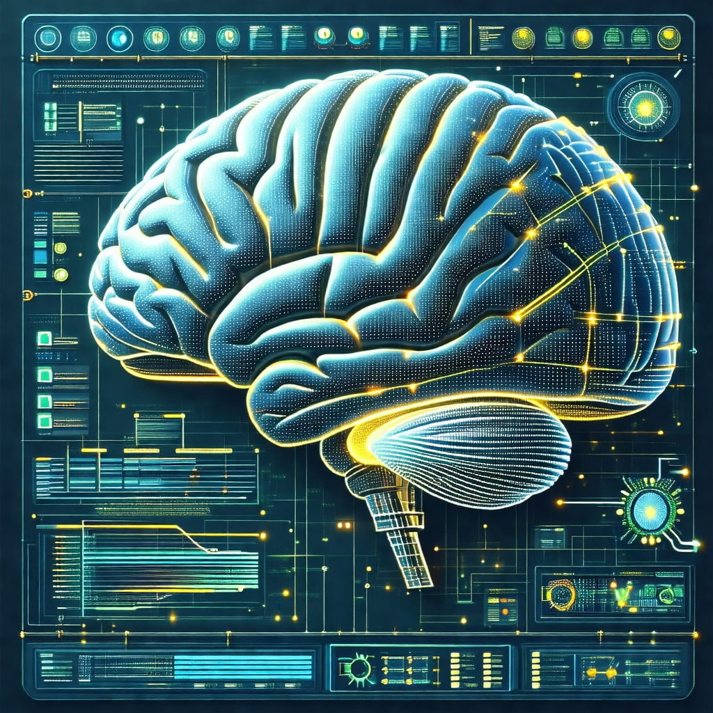 Close-up of a human brain, with a focus on the frontal lobe