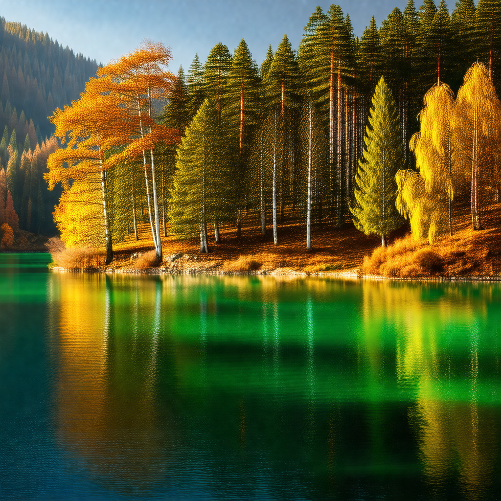 Serene lake surrounded by a forest of trees