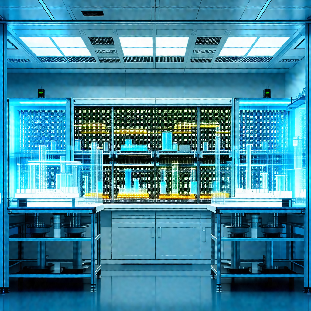 Large, well-lit laboratory with a variety of equipment an...