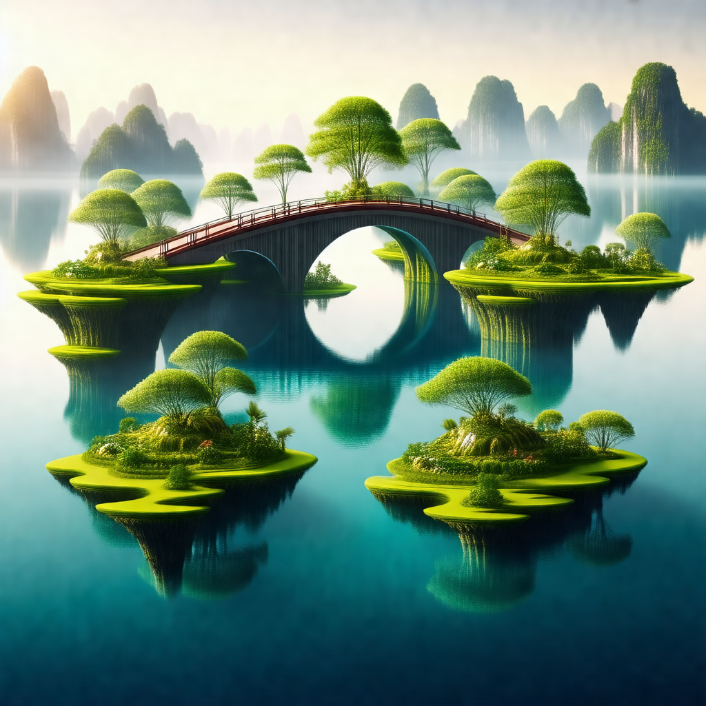 Beautiful scene of a bridge crossing over a body of water