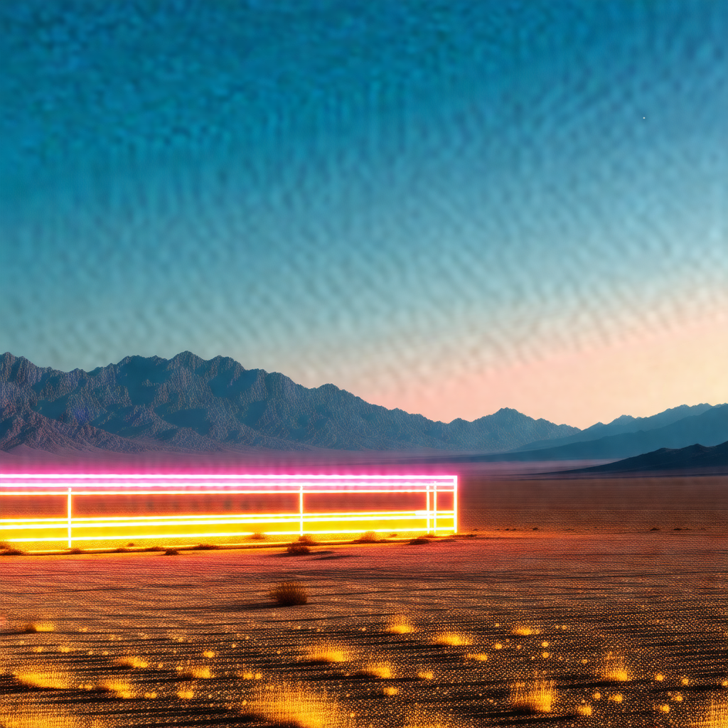Large, long, and brightly lit bench in the middle of a de...