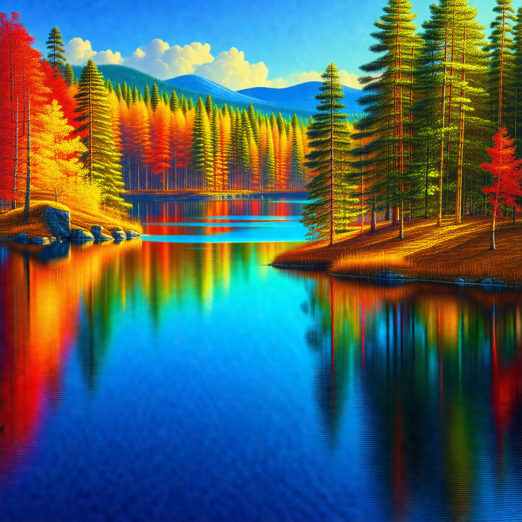Serene lake surrounded by a forest