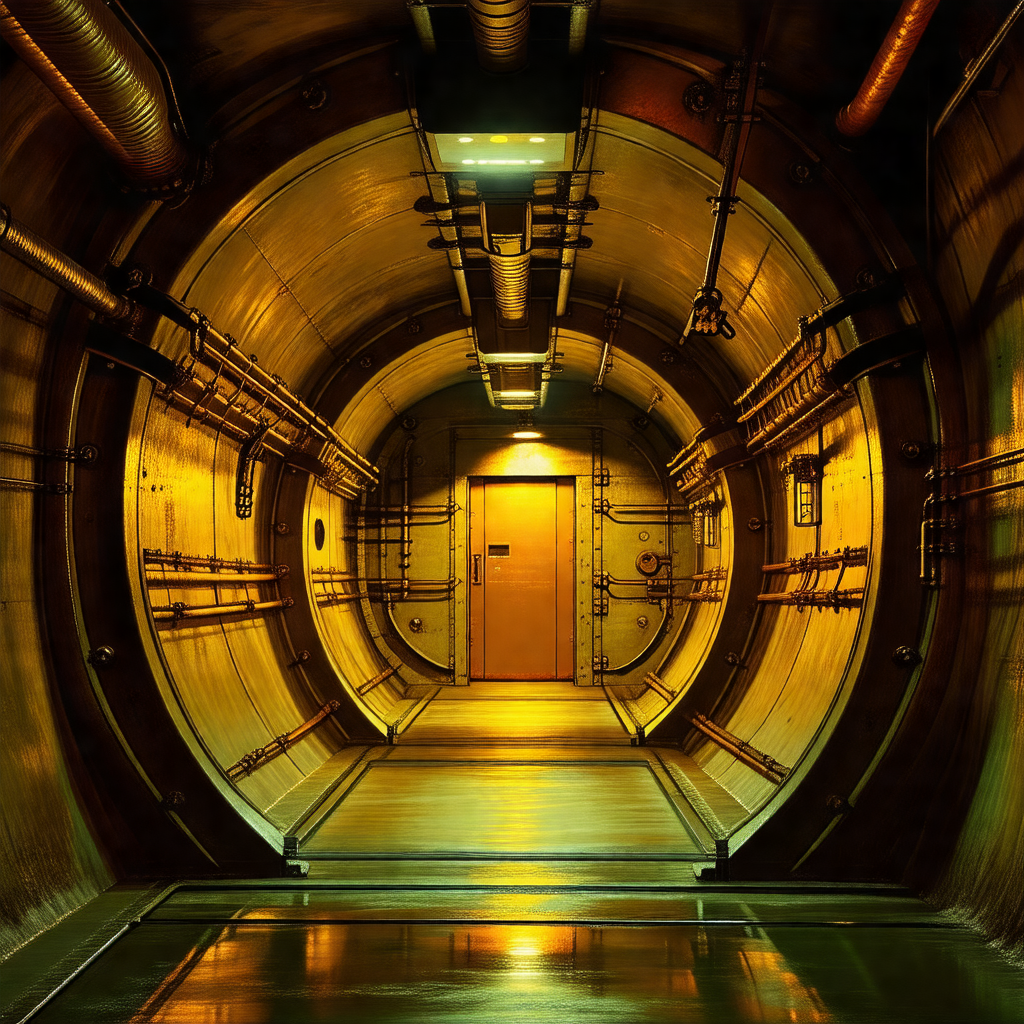 Large, dark tunnel with a bright light at the end