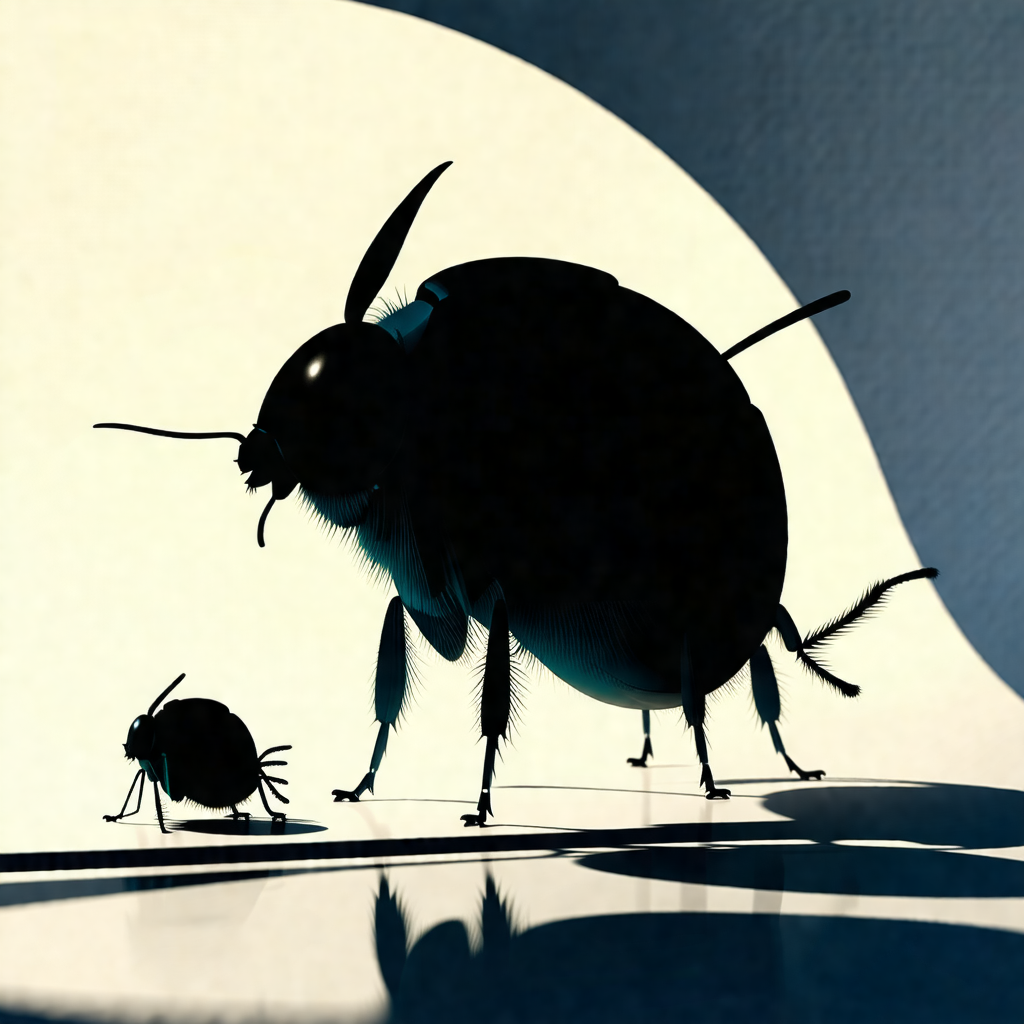 Large black bug, possibly a beetle, standing on a white s...