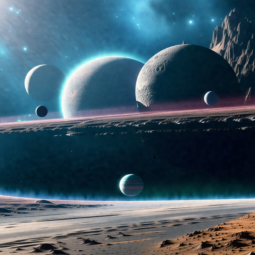 Beautifully detailed space scene with a variety of celest...