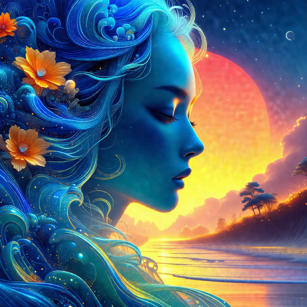 Beautiful woman with long, flowing hair